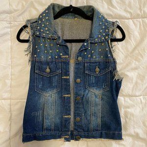 Studded Denim Vest